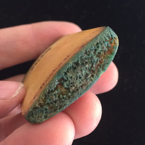 Antique miniature Oil Painting On bone Pendant - Picture 4 of 8